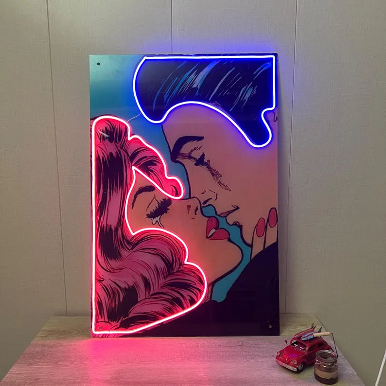 Couple Wall Decor Neon UV Sign