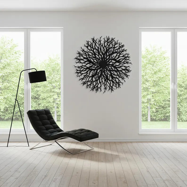 Abstract Round Wall Decor for Fireplace