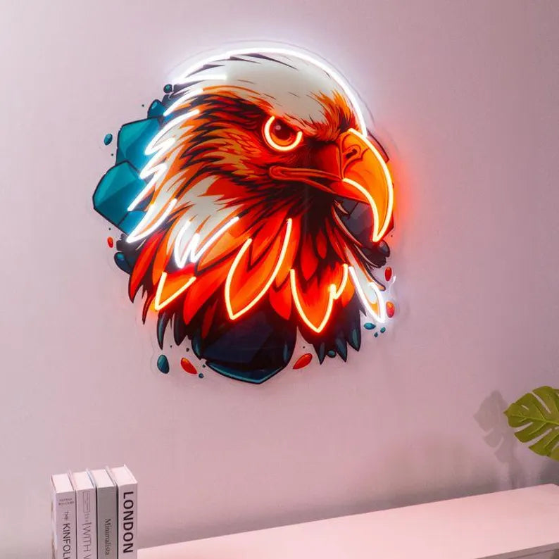 Eagle Head Digital Neon sign Art