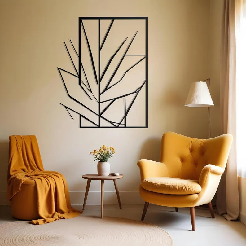 Window shaped branches wall decor