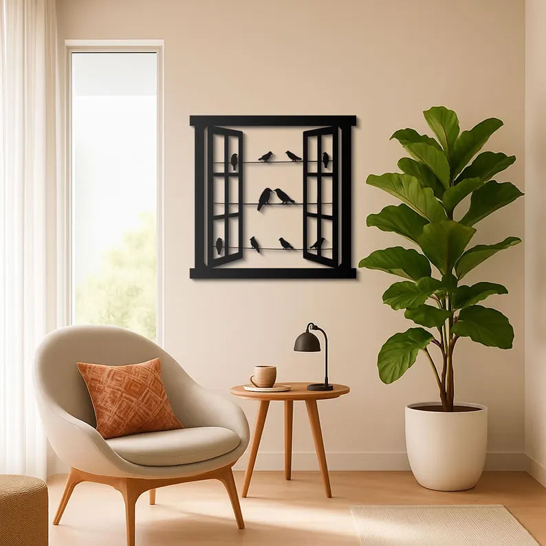 Window and Birds Decor
