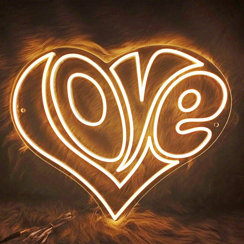 Couple Love in Heart Neon Signs