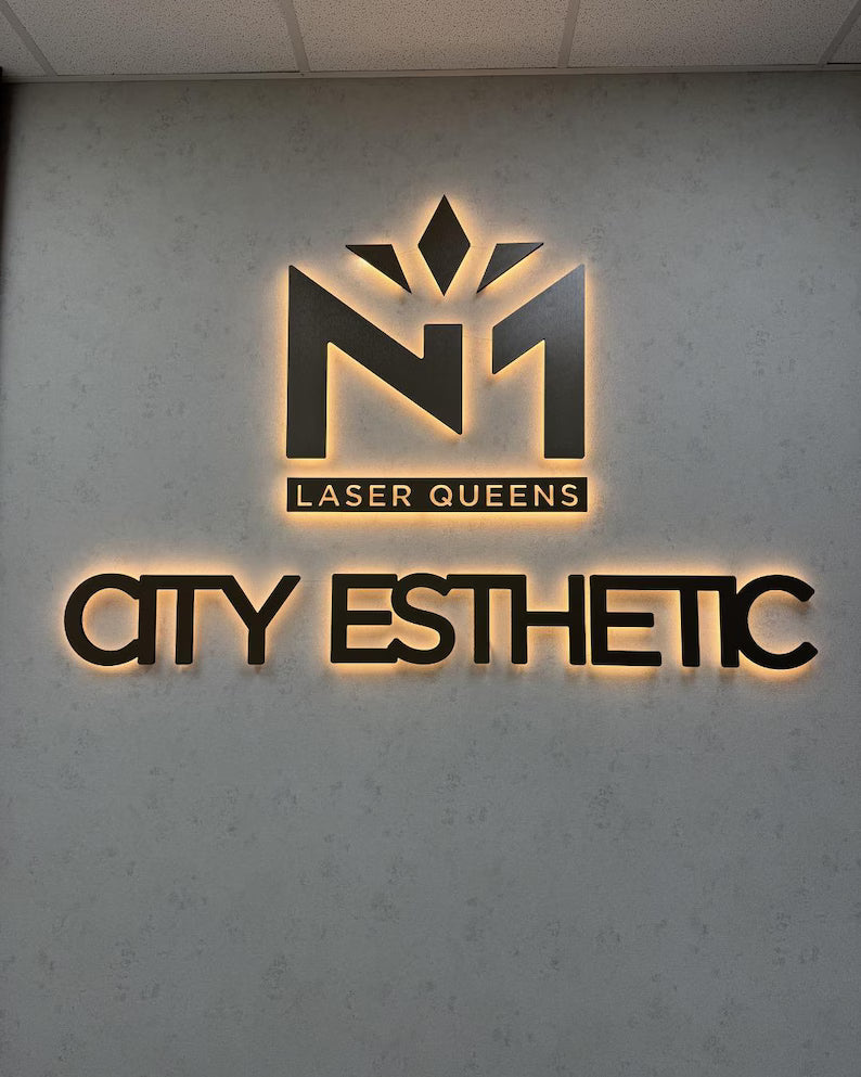 Reception Wall Logo Signs, Backlit Signage