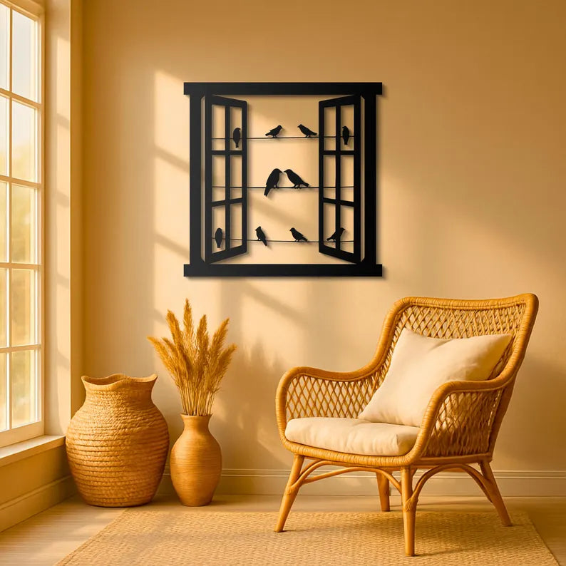 Window and Birds Decor
