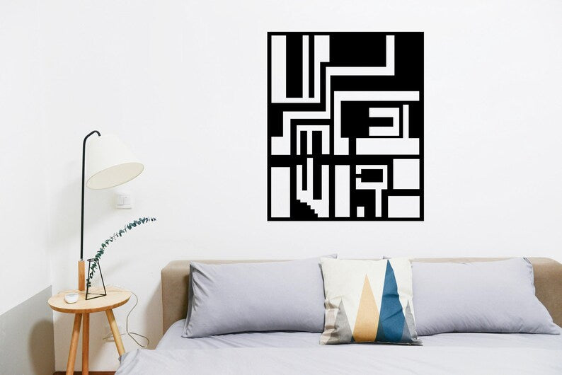 Harmonious Fusion Shipibo Patterns Meet Bold Lines WoodenWall Art