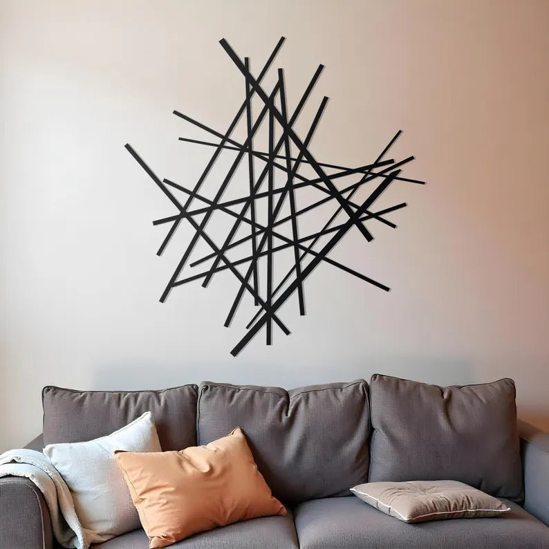 Unique Minimalist wooden Line Wall Art