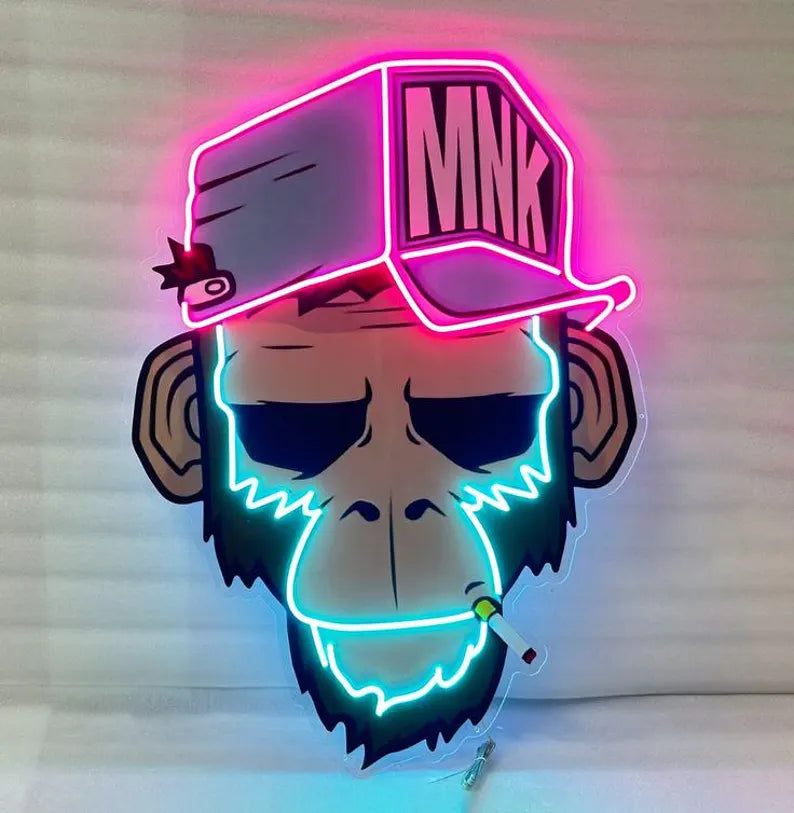 Monkey Art Digital Neon Sign