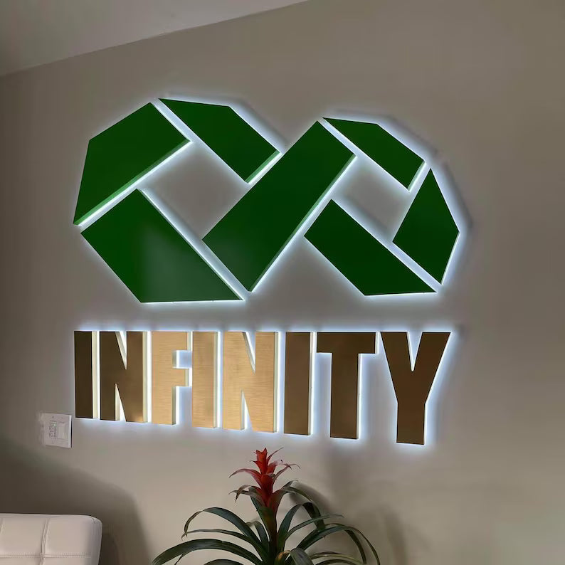 3D Letters Logo Wall Backlit