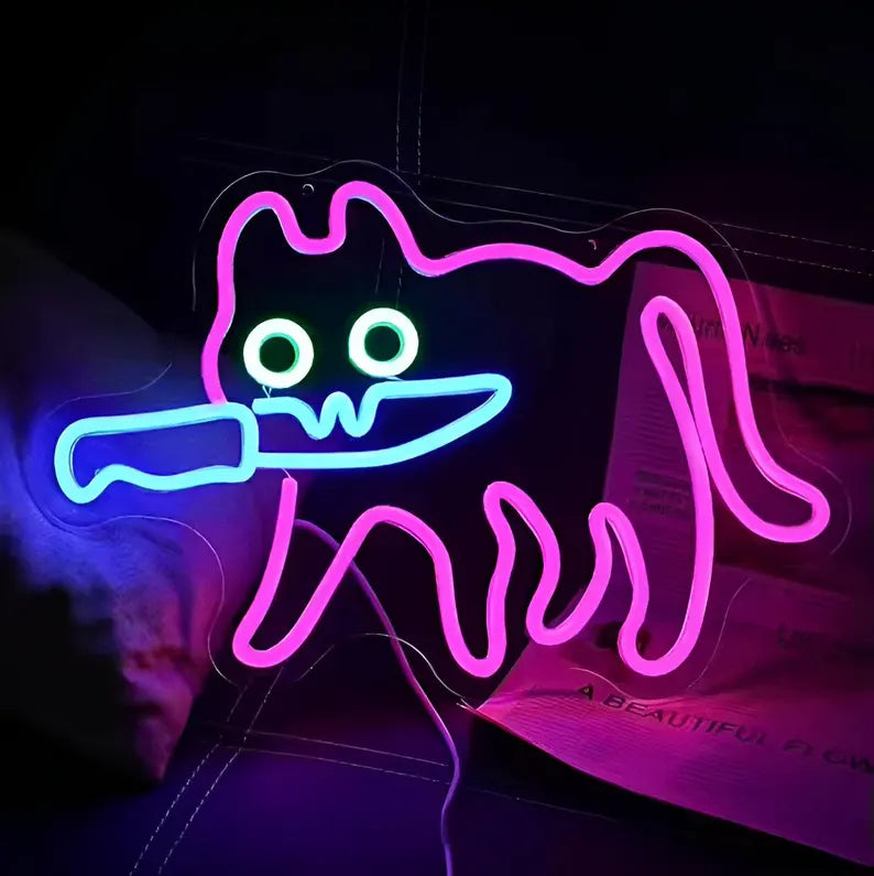 Sneaky Cat Led Neon Sign For Wall Decor