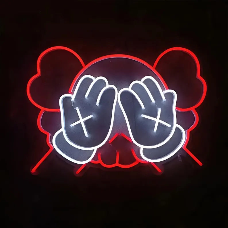 Kaw Face Anime Light-Up Acrylic Digital LED Neon Decor Sign