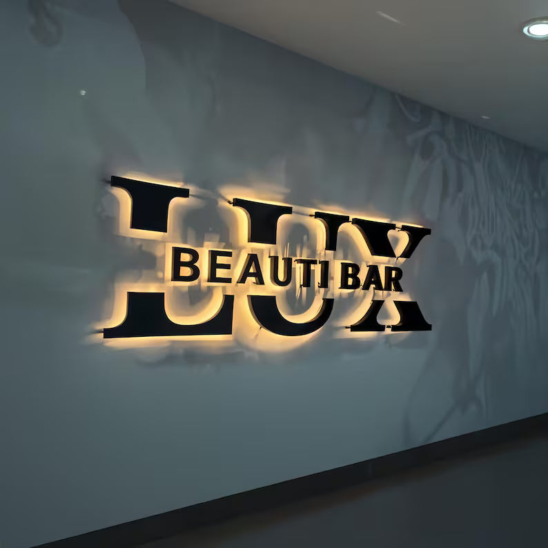Beauty Bar 3D Backlit LED Signage for Office