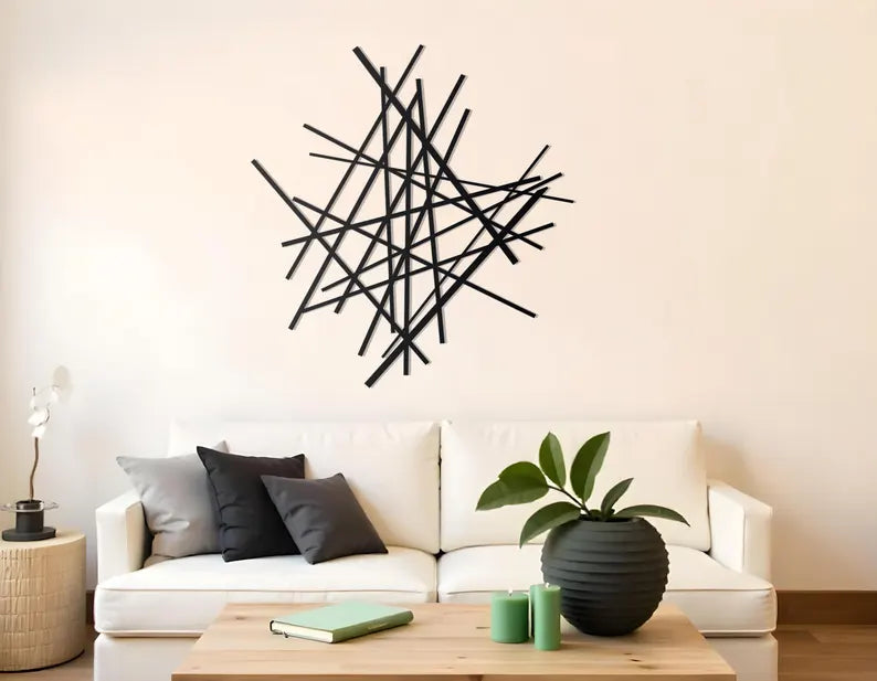 Unique Minimalist wooden Line Wall Art