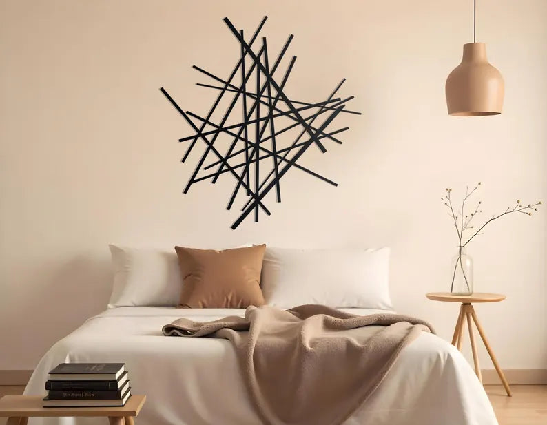 Unique Minimalist wooden Line Wall Art