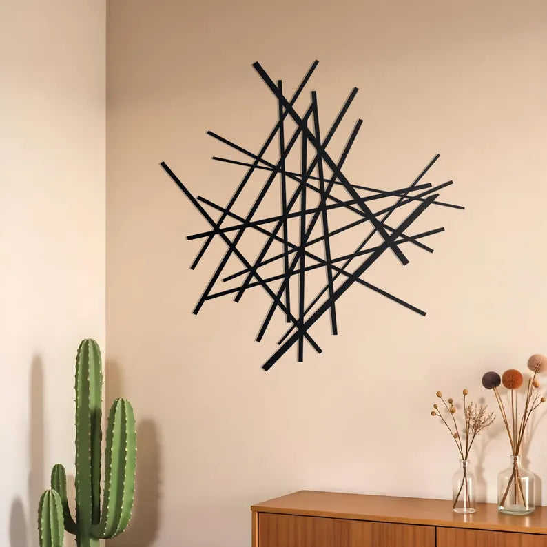Unique Minimalist wooden Line Wall Art