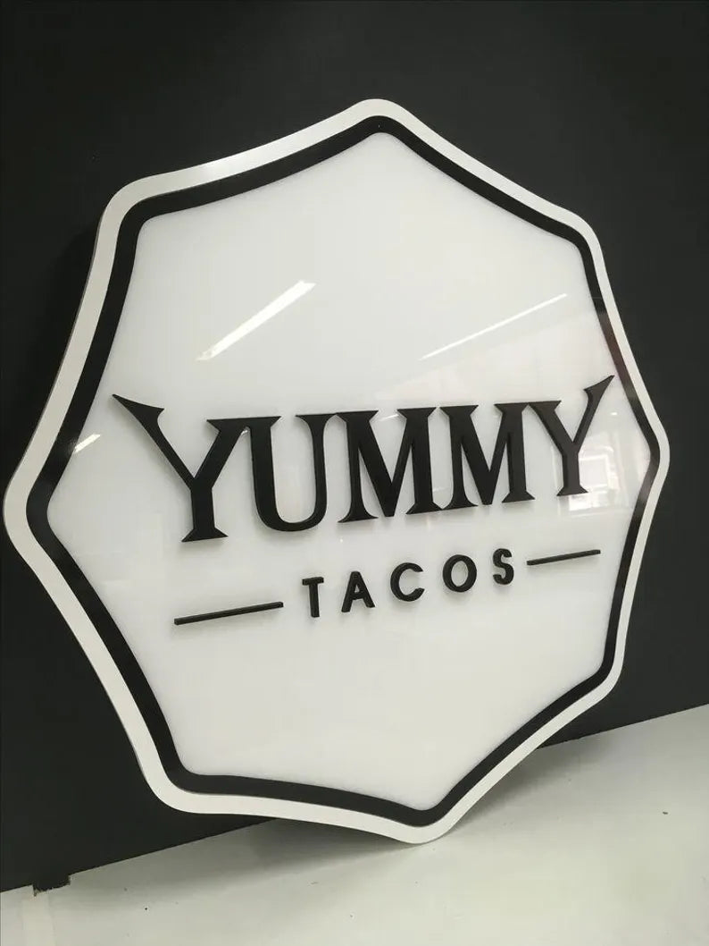 3D Shop name board indoor business wall signage