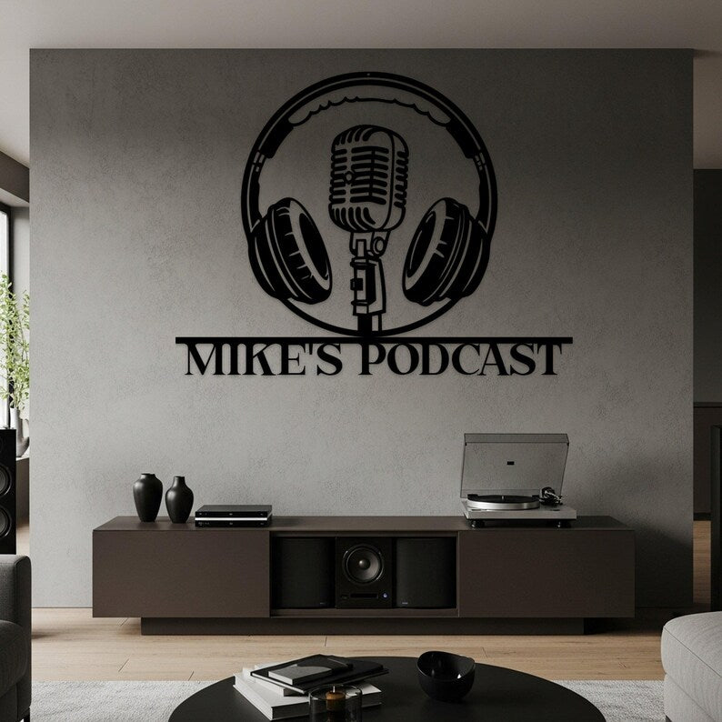 Custom Podcast Studio wooden Sign