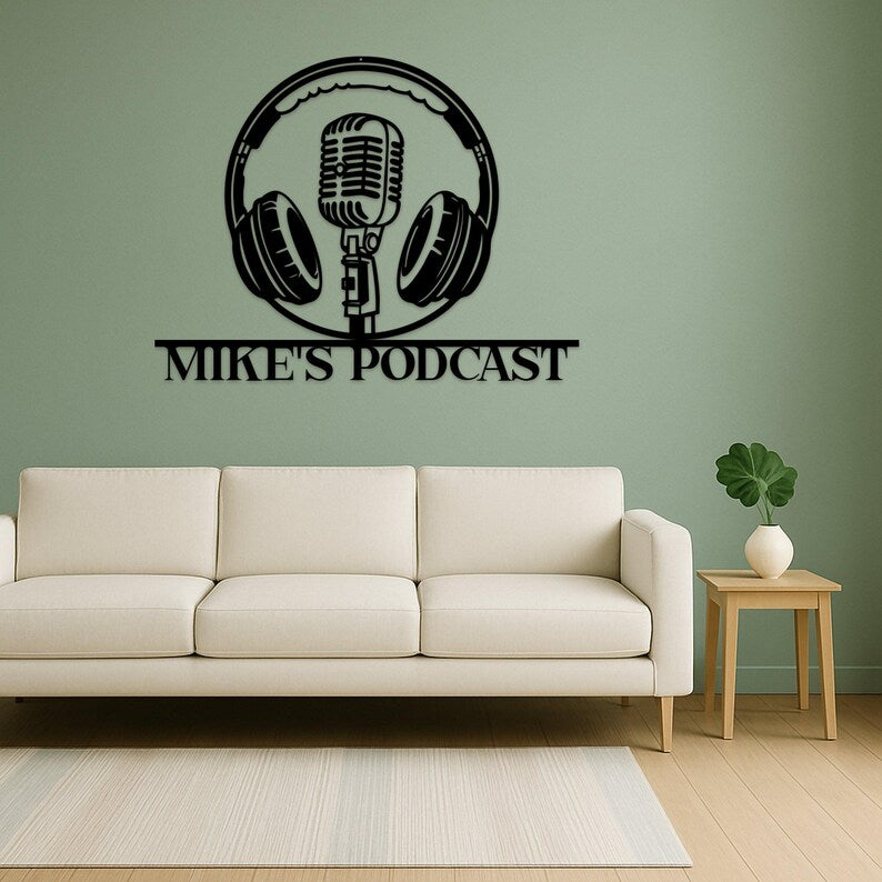 Custom Podcast Studio wooden Sign