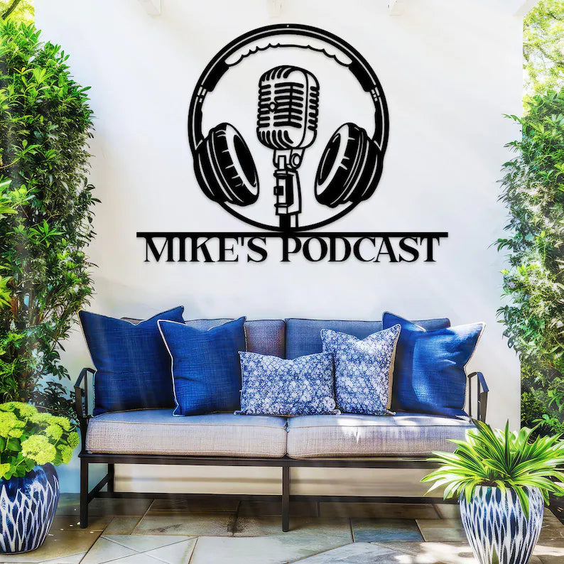 Custom Podcast Studio wooden Sign