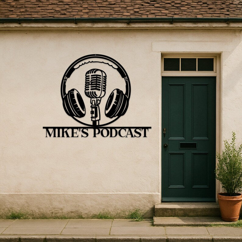 Custom Podcast Studio wooden Sign