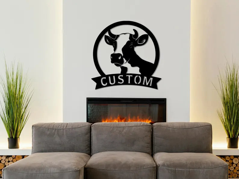 Custom Wooden Cow Name Sign