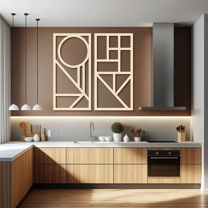 Classic Geometric Cut Contemporary Wooden Decor