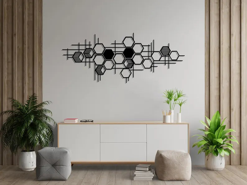 Hexagon Wooden Wall Hanging Decor