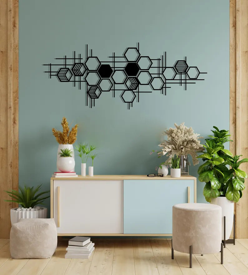Hexagon Wooden Wall Hanging Decor