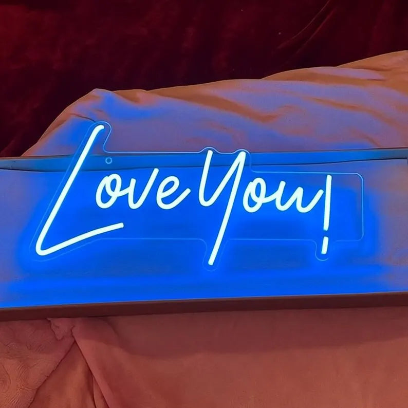 Love You Neon Sign Decor Bedroom