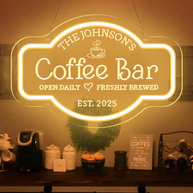 Restaurant Bar Logo Neon Art