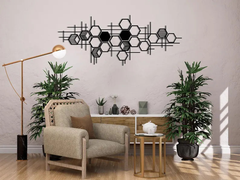 Hexagon Wooden Wall Hanging Decor