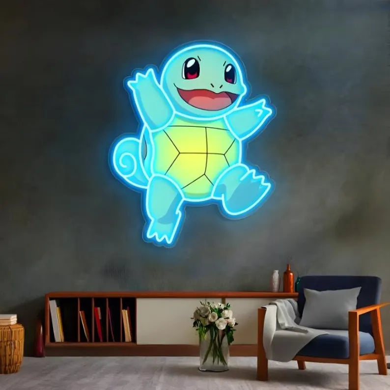 Squirtle Digital Printed Anime Neon Sign