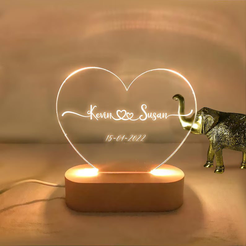 Personalized LED Heart Name Lamp