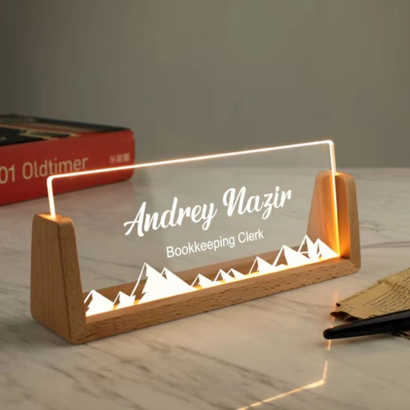 Illuminated Office Desk Plaque Or LED Name Plate
