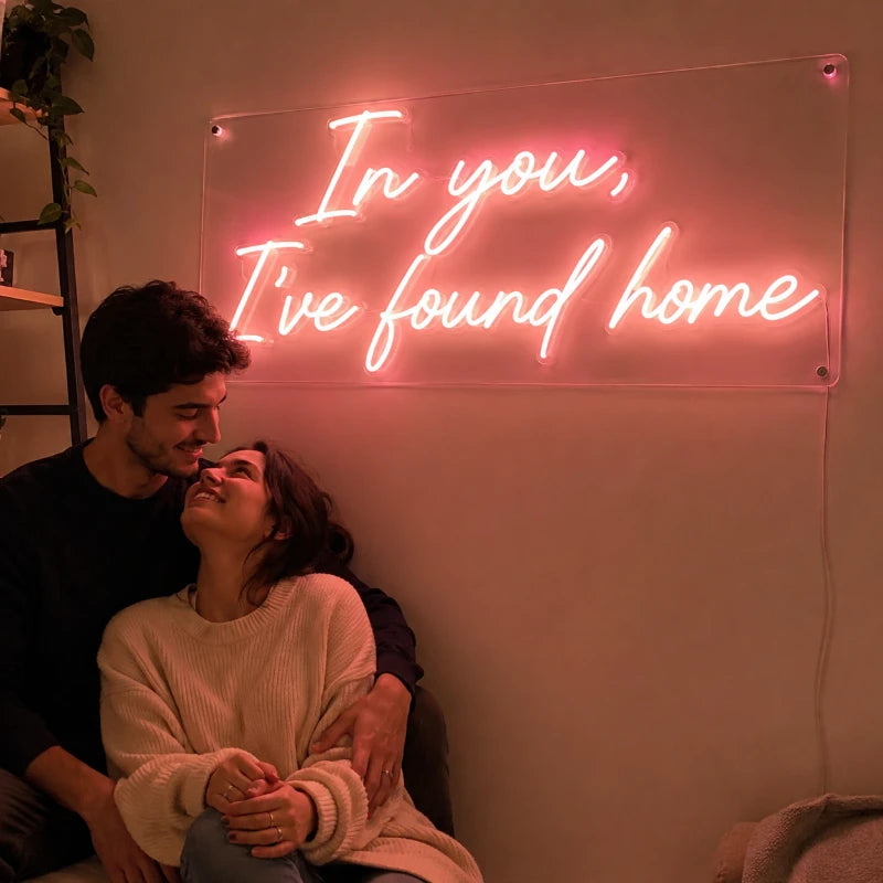 In You I've Found Home LED Couple Neon Lights