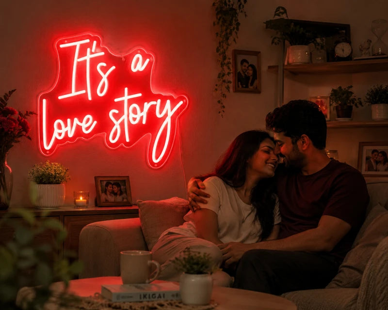 It's A Love Story LED Neon Sign