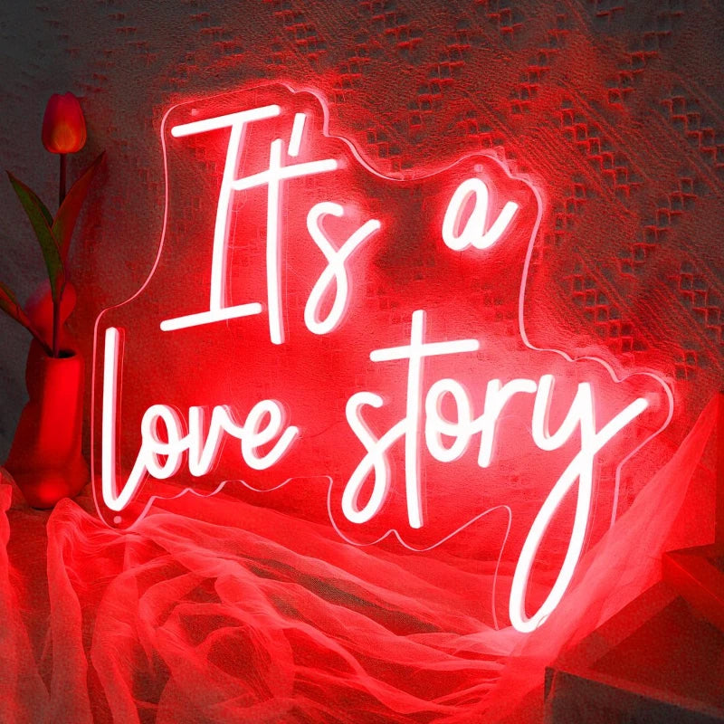 It's A Love Story LED Neon Sign