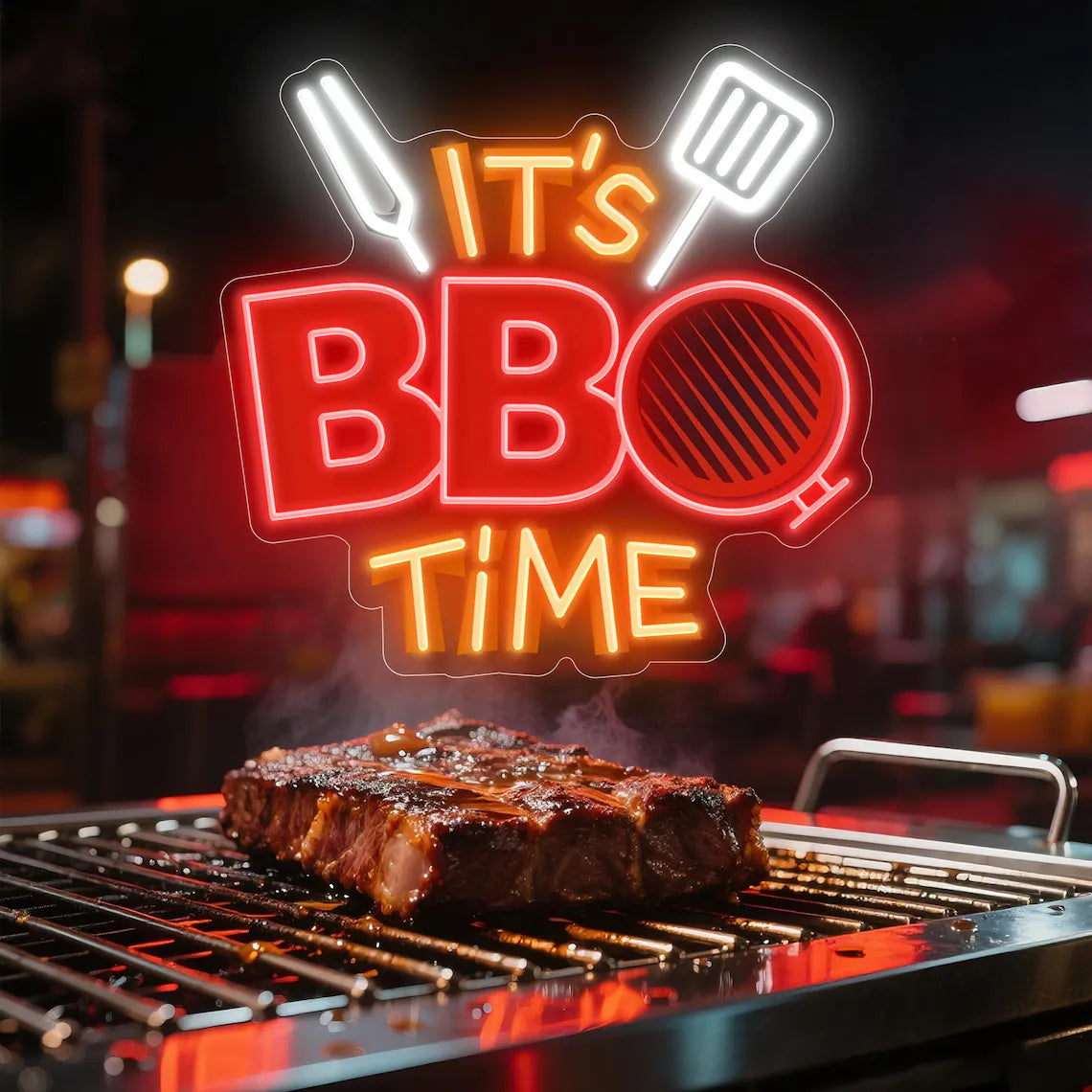 It's BBQ Time LED Light Up Sign
