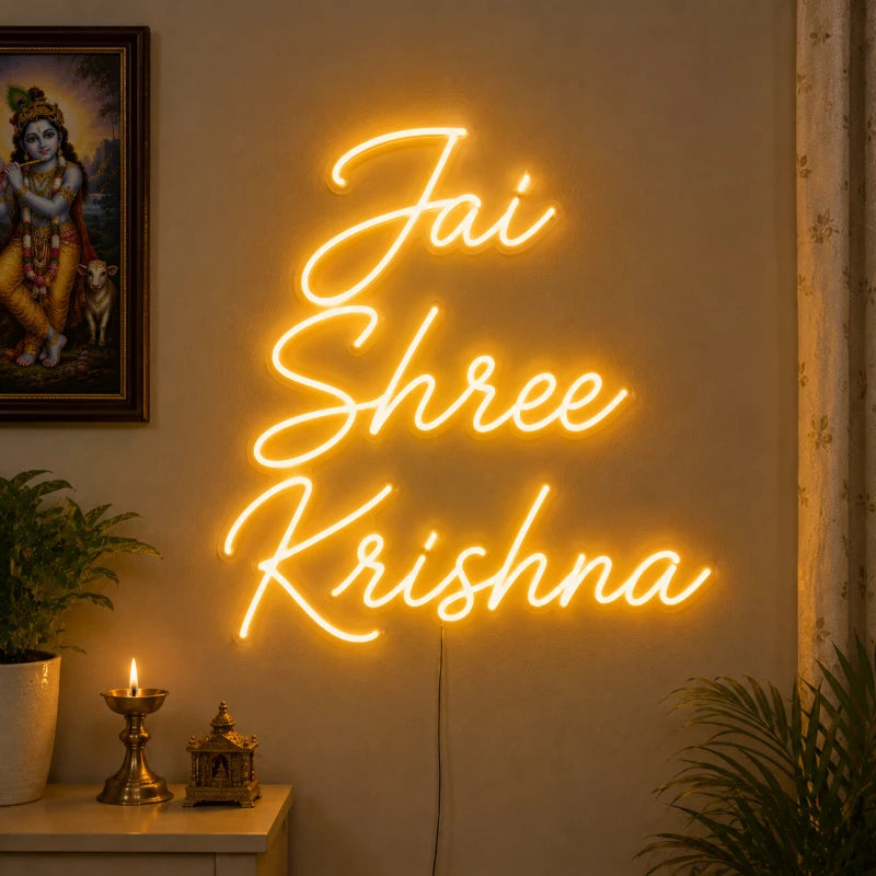 Jai Shree Krishna LED Neon Sign