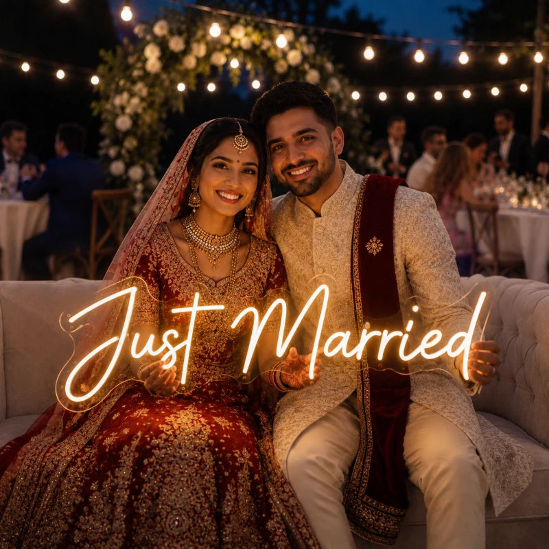 Just Married LED Neon Sign Board