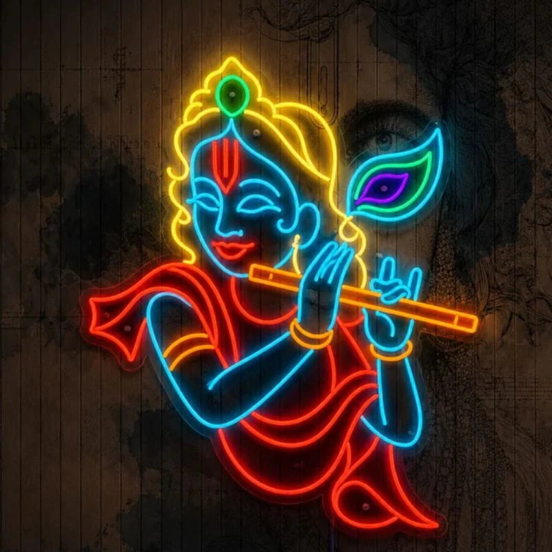 Krishna And Flute Neon Sign
