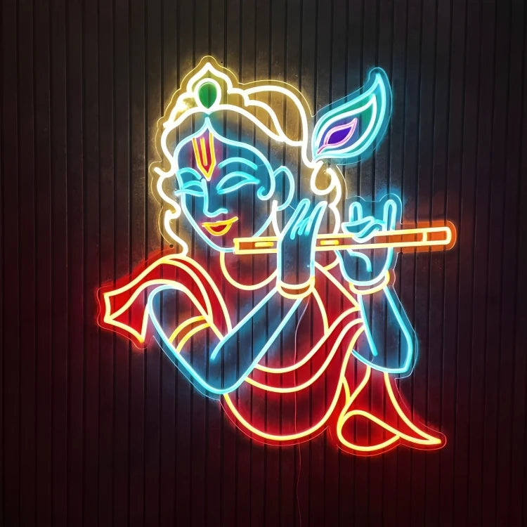 Krishna And Flute Neon Sign