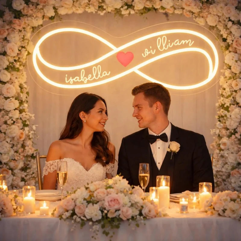 LED Couple Name Neon Sign For Reception