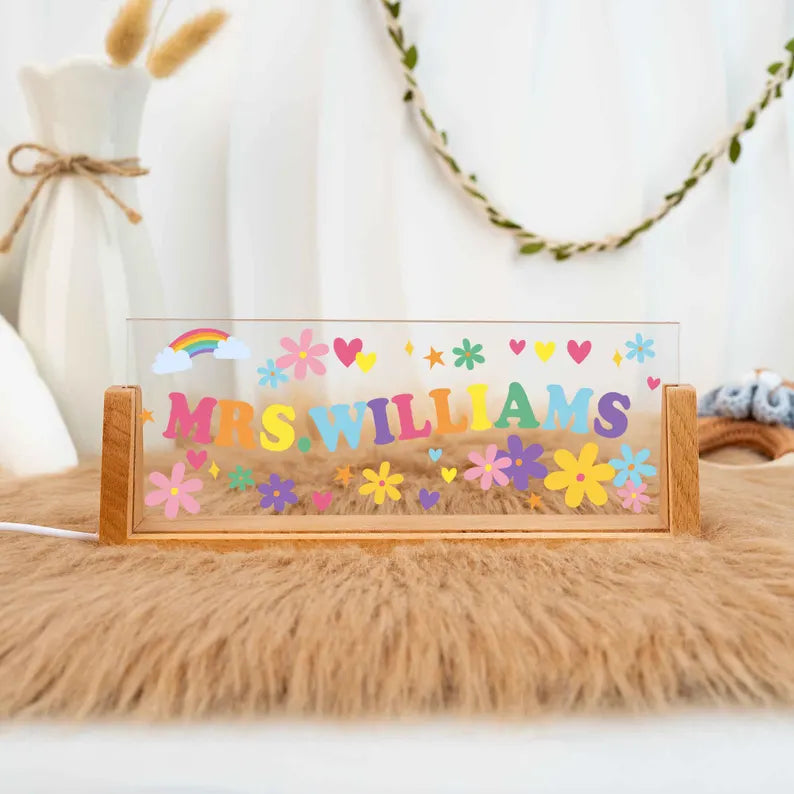 Lighted Acrylic Name Plate Teacher Appreciation Gift