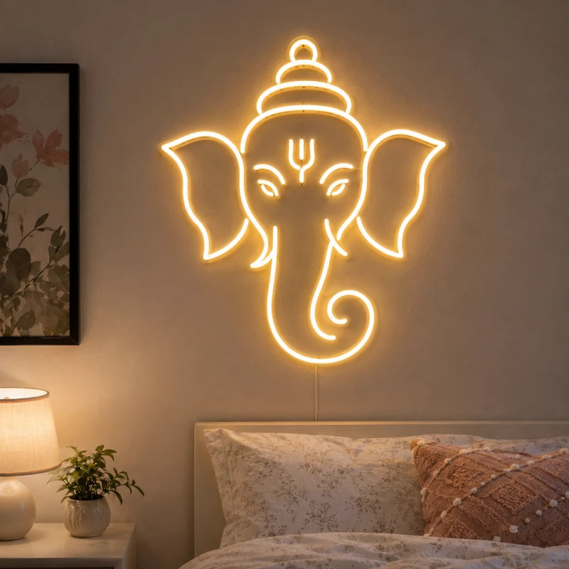 Lord Ganesha Neon Sign Board