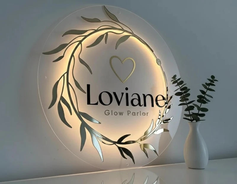 Loviane Glow Parlor Acrylic Logo Sign