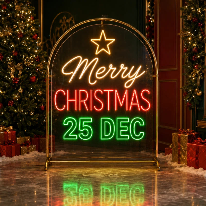 Merry Christmas 25 Dec Neon Sign
