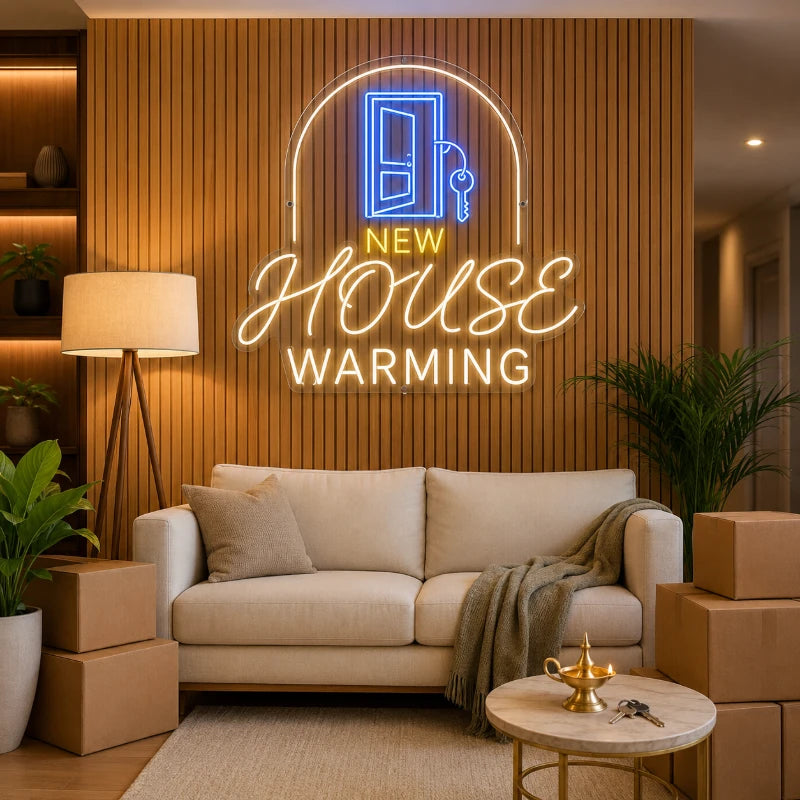 Modern Living Room House Warming Neon Sign