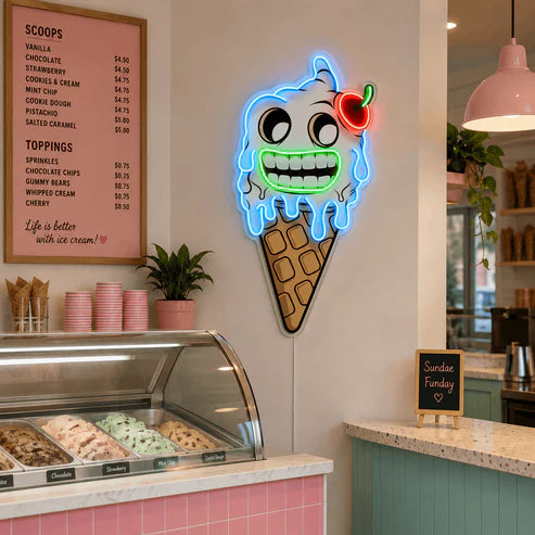 Monster Ice Cream Neon Sign