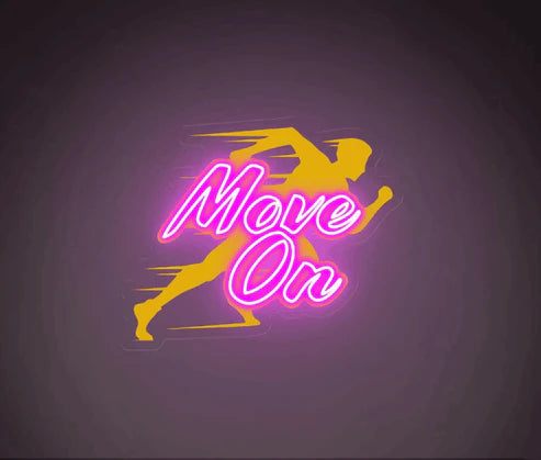 Move On UV Print Neon Wall Art