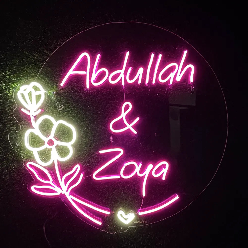 Neogon Couple Name Neon Sign
